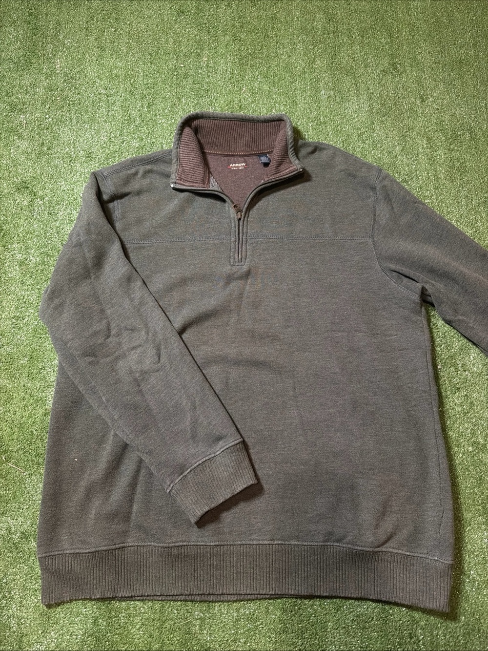 Arrow Forrest Green 1/4 Zip Fleece Pullover Sweater Men's Large